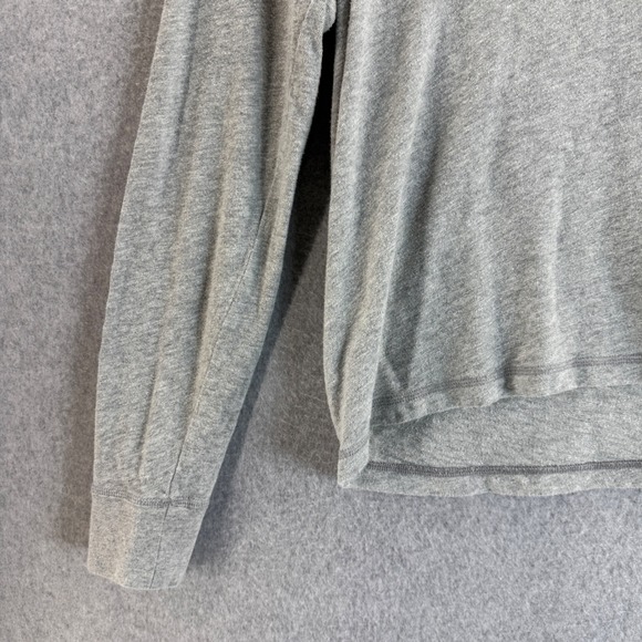 LL Bean Signature Gray Long Sleeve Henley Shirt Slim Fit Casual Mens Large - Picture 4 of 12